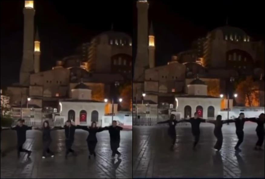 Έλληνες χόρεψαν χασάπικο μπροστά στην Αγία Σοφία